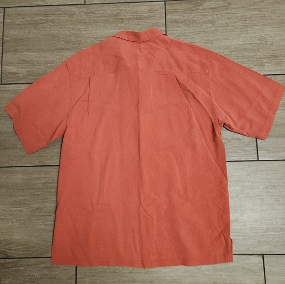 Tommy Bahama 100% Silk Shirt Coconuts Button Down In Coral Size L - Picture 5 of 16